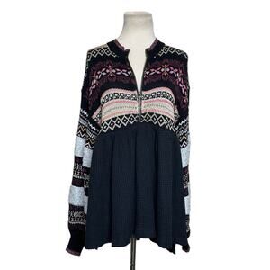 Free People Black Cozzy Cottage Sweater Size Small